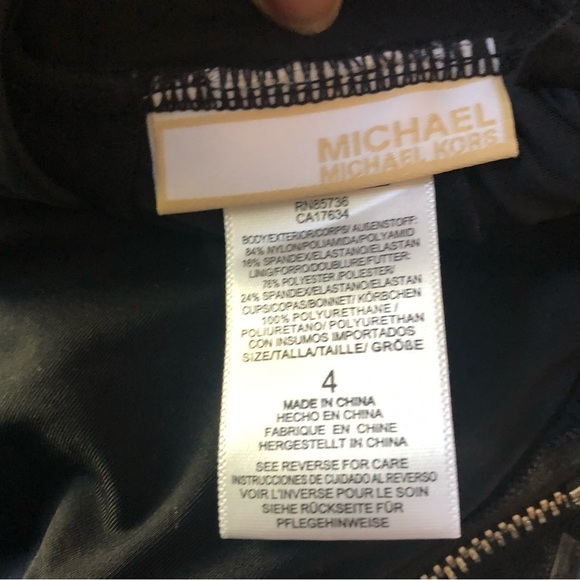 Michael Michael Kors Black Malliot Strapless One Piece Swimsuit Sz 4 Black - Picture 7 of 8